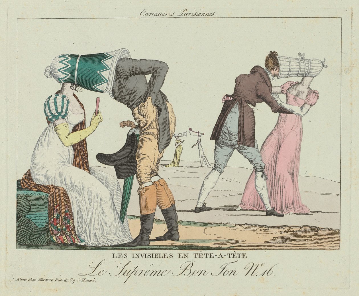 The One-on-One Invisibles One-on-one with Poke Bonnets, c. 1805. od Unbekannt