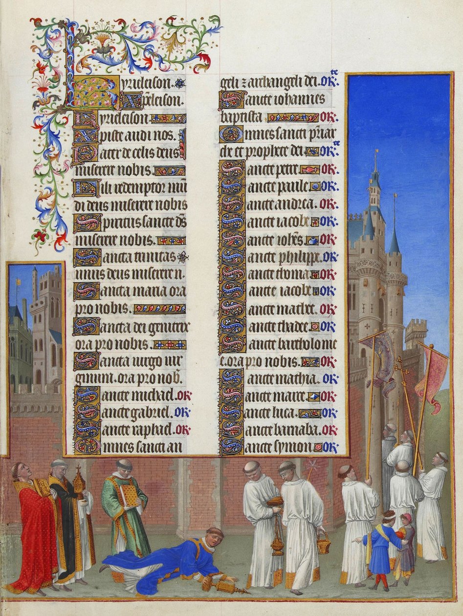 Les Très Riches Heures du Duc de Berry, Folio 72r - Procesí svatého Řehoře od Unbekannt