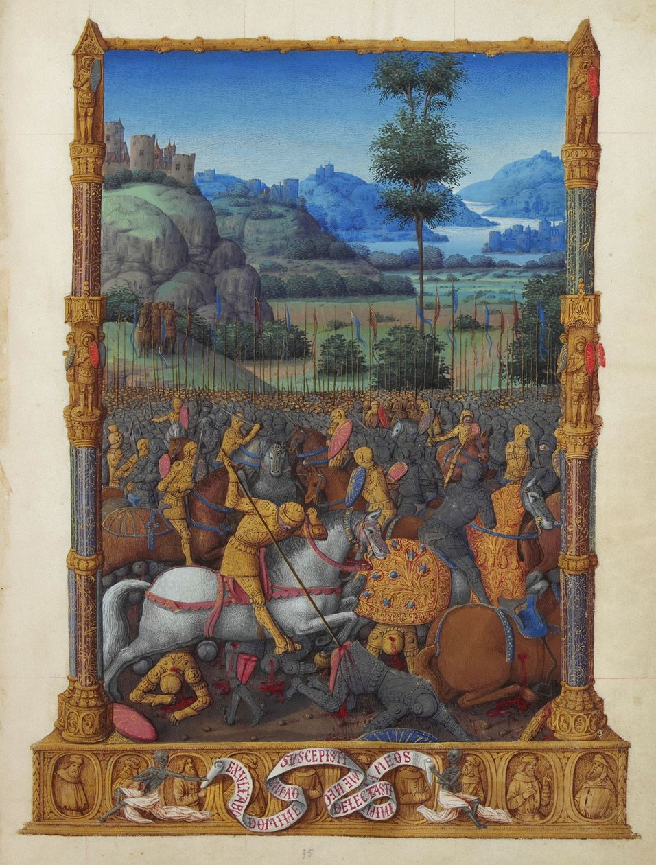 Les Très Riches Heures du Duc de Berry, Folio 95r – Davidovo vítězství od Unbekannt