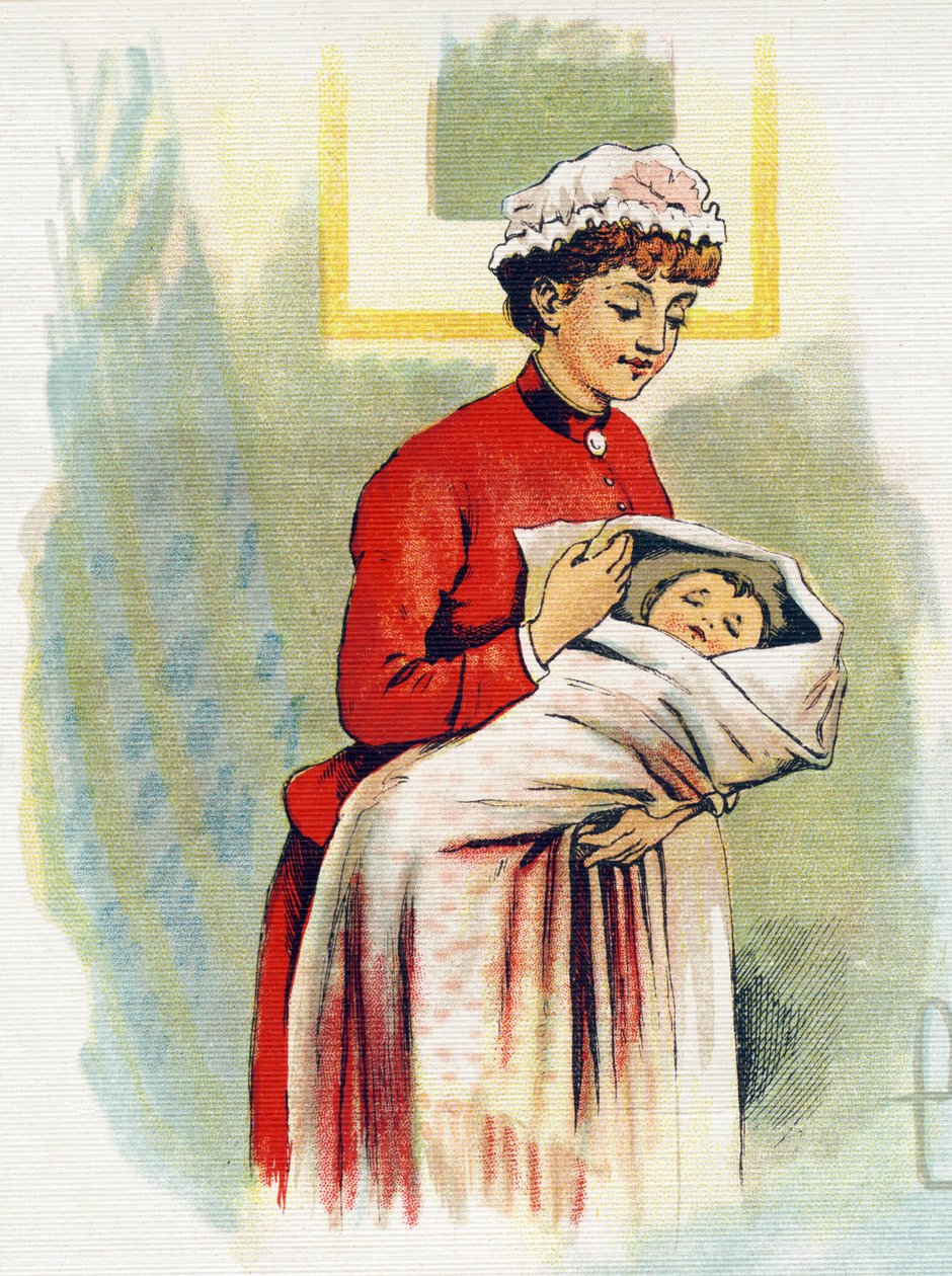 Písmeno N: zdravotní sestra. Rytina v "ABC L