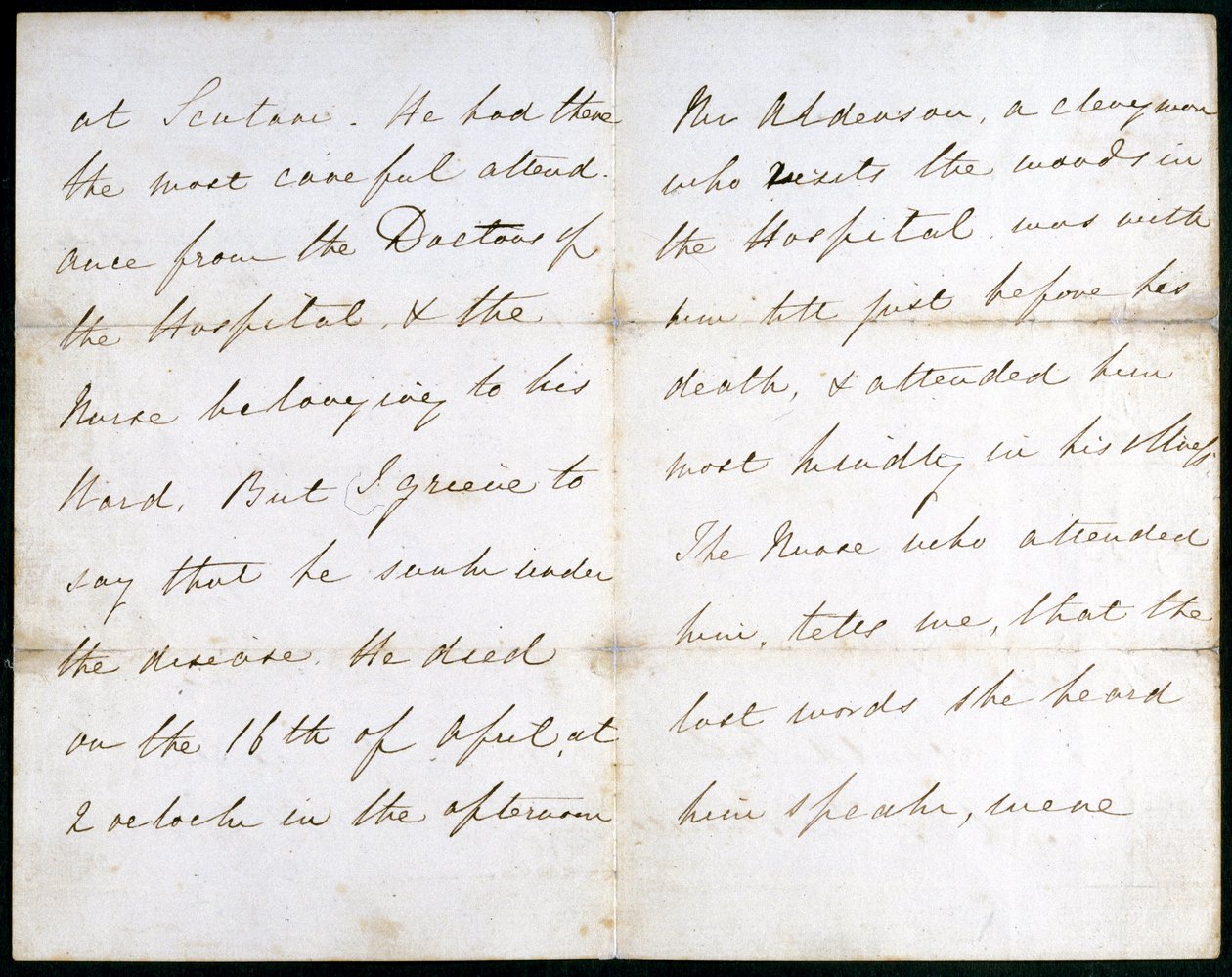 Dopis od Florence Nightingalové, květen 1856 od Unbekannt