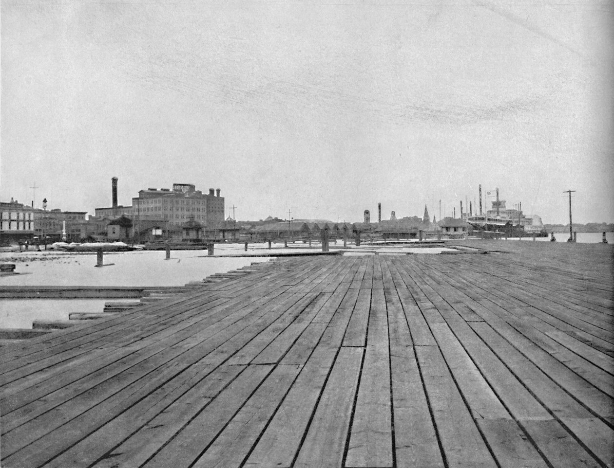 Levee and Steamboat Landing, New Orleans, c1897. od Unbekannt