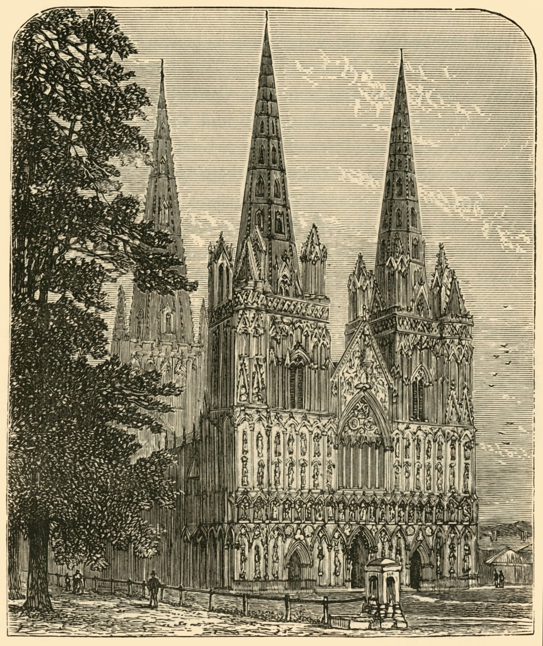 Katedrála Lichfield - Západní fronta, 1898. od Unbekannt