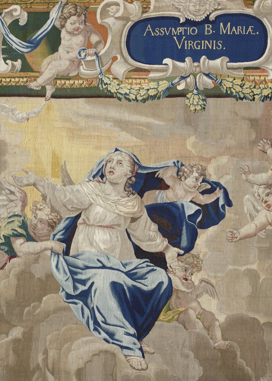 Life of the Virgin: "" the Assumption "" (The Assumption) Detail Tapiserie z vlny a hedvábí vyrobené v dílně Pierra Damoura podle kreseb Charlese Poersona (1609-1667) od Unbekannt