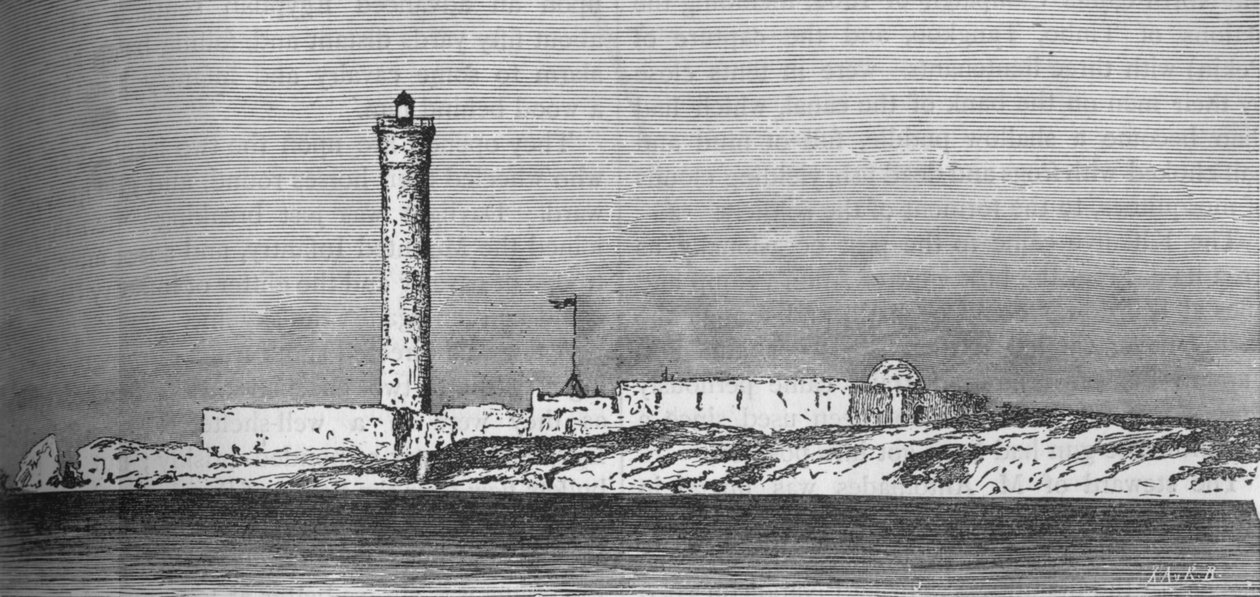 Maják na ostrově Paros, Alexandrie, c1882 od Unbekannt