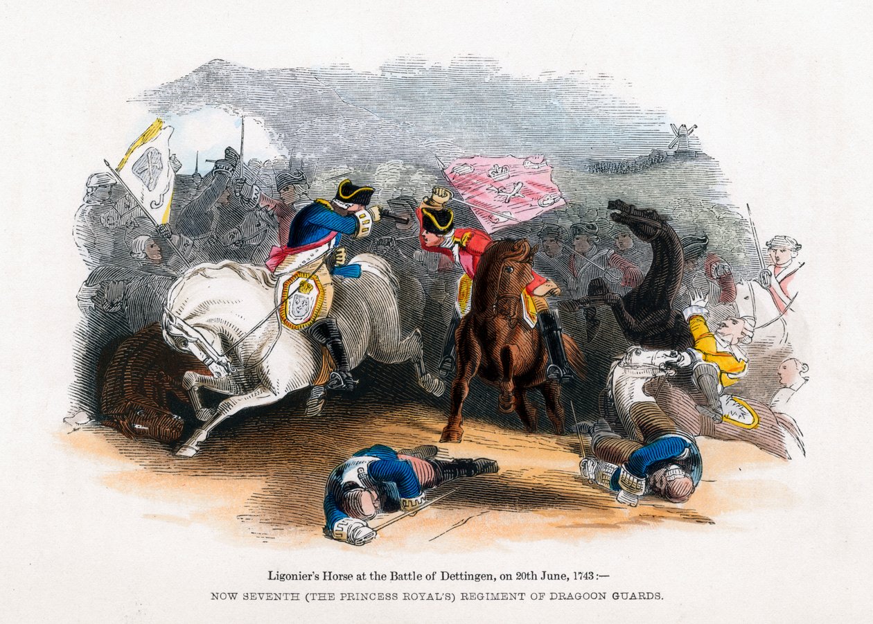 Ligoniers Horse v bitvě u Dettingenu, 20. června 1743 od Unbekannt