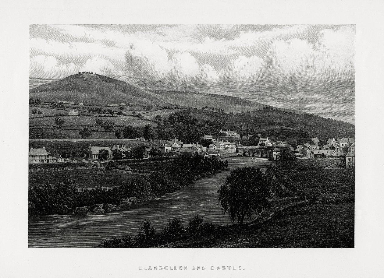 Llangollen a hrad, Denbighshire, severní Wales, 1896 od Unbekannt