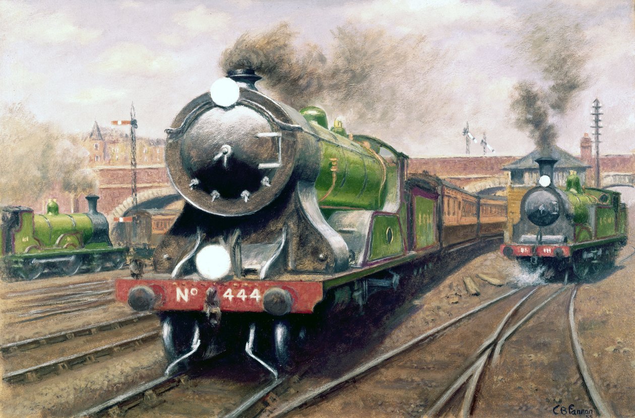 Lokomotiva č. 444, Londýn & South Western Railway Express od Unbekannt