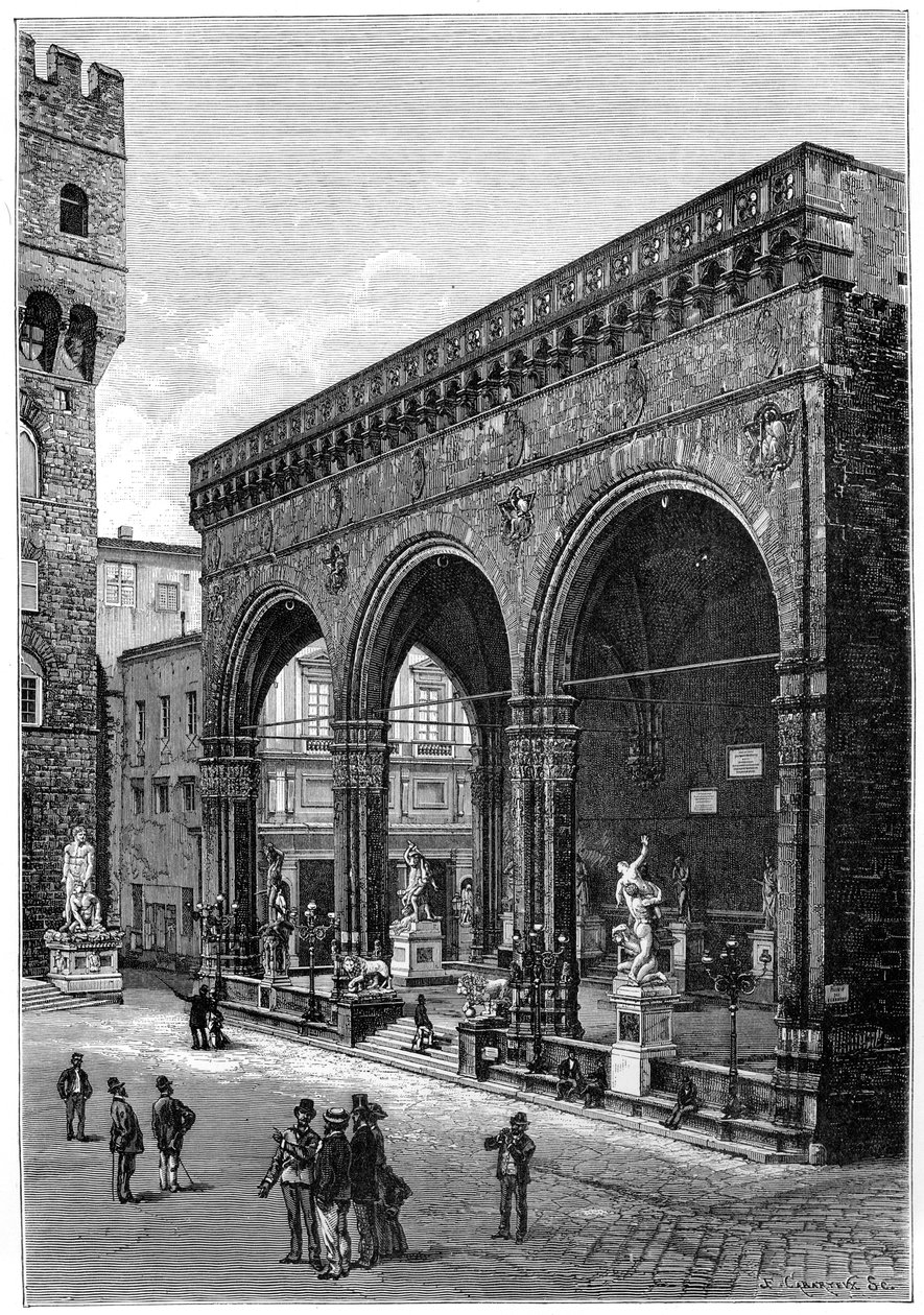 Loggia del Lanzi, Piazza della Signoria, Florencie, Itálie, 1882 od Unbekannt