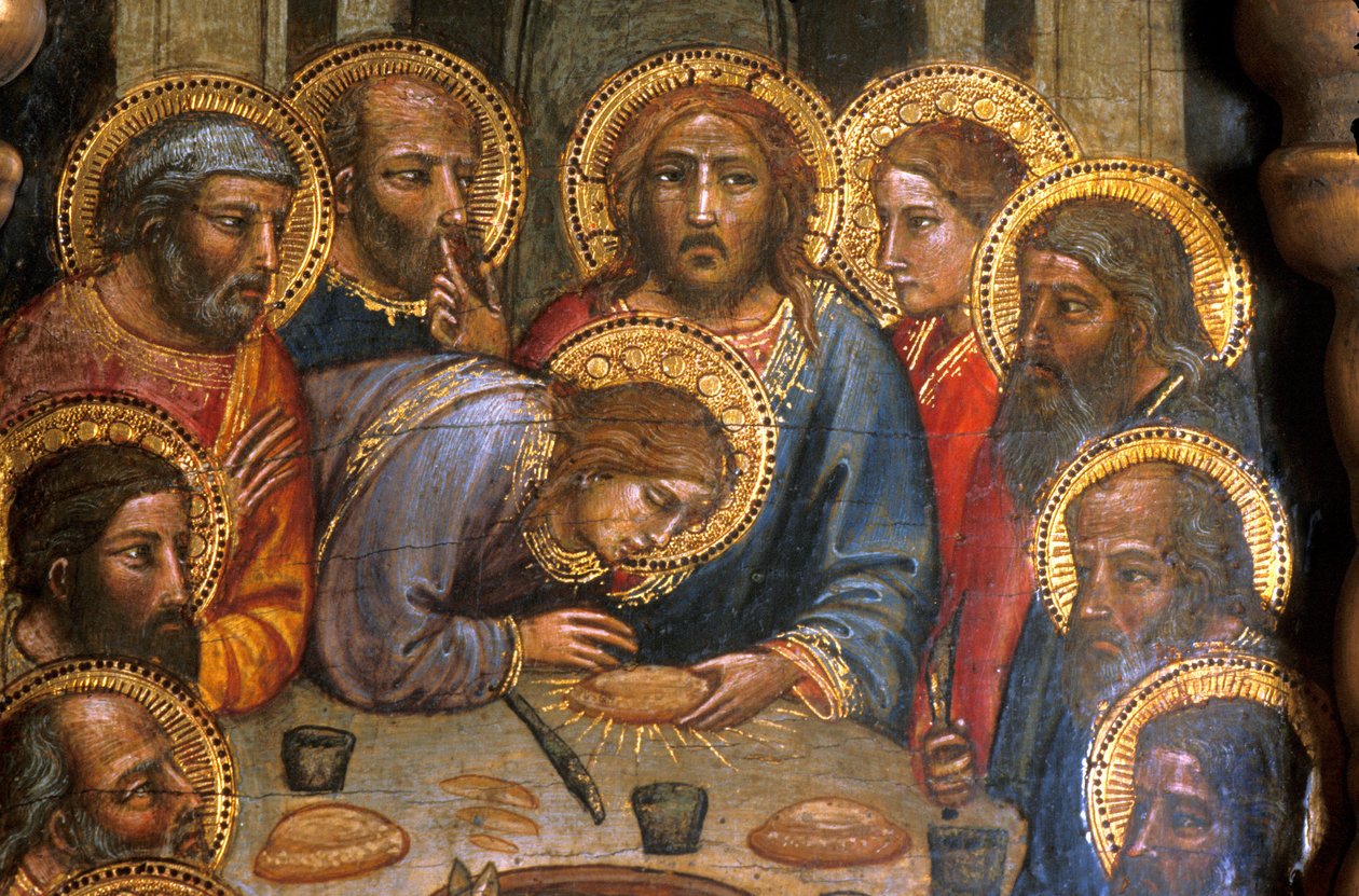 Loire Atlantic N* 090 – Nantes/Muzeum výtvarných umění – „“Večeře““ (detail) Mariotto di Nardo († 1424) – italský primitiv 14. století od Unbekannt