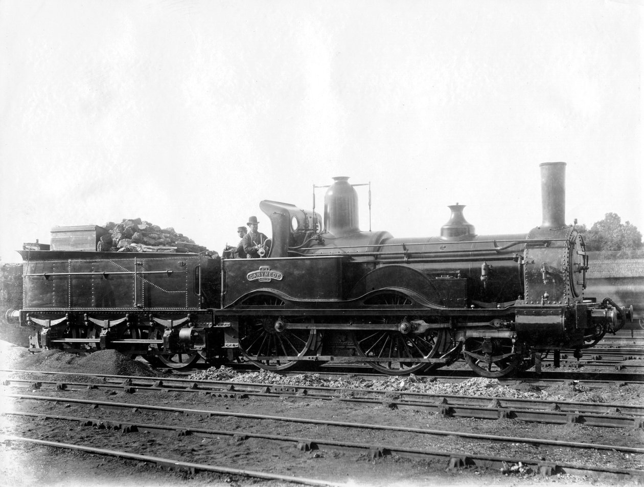 Lokomotiva London & South Western Railway LSWR č. 5, Ganymede a tendr, c1873 od Unbekannt