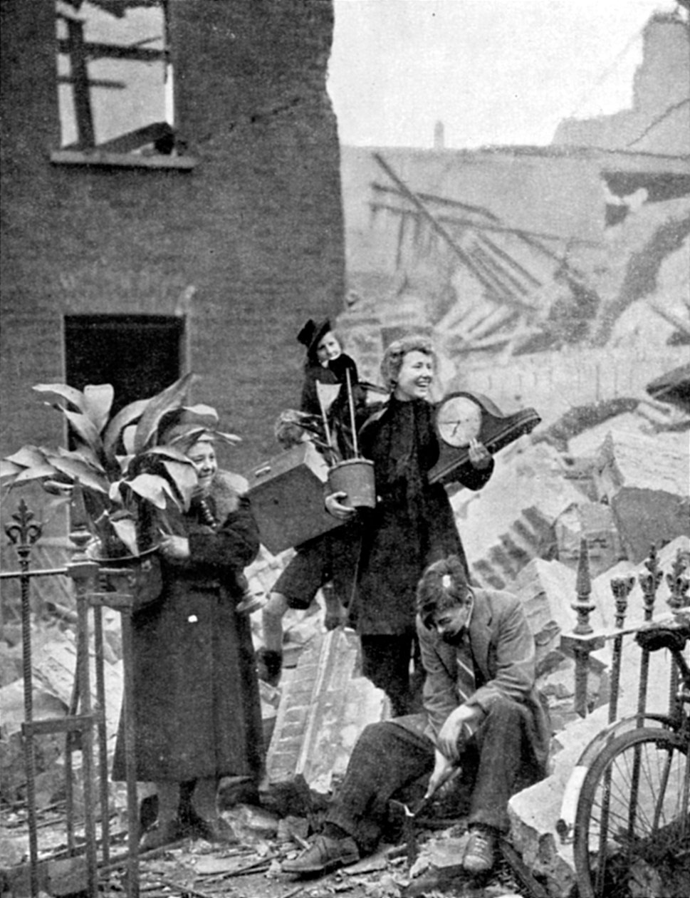 Londýňané se stali bezdomovci německým náletem během Blitz, druhá světová válka, říjen 1940 od Unbekannt