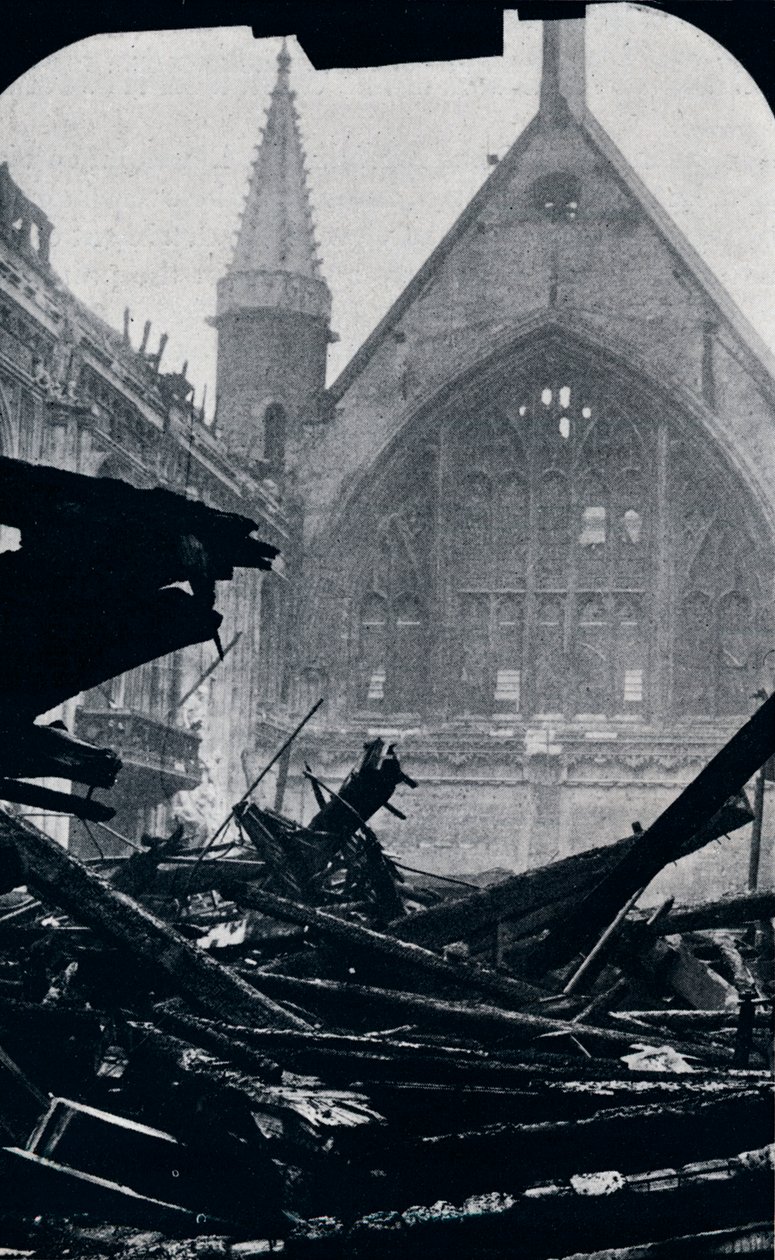 Londýnská Guildhall po požáru 29. prosince 1940 od Unbekannt