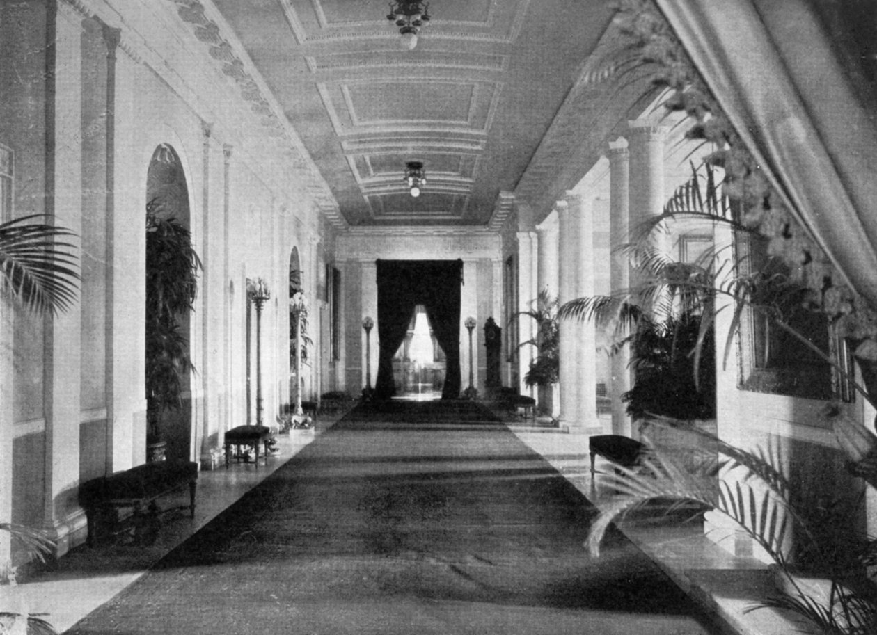 Dlouhá chodba, Bílý dům, Washington, USA, 1908 od Unbekannt