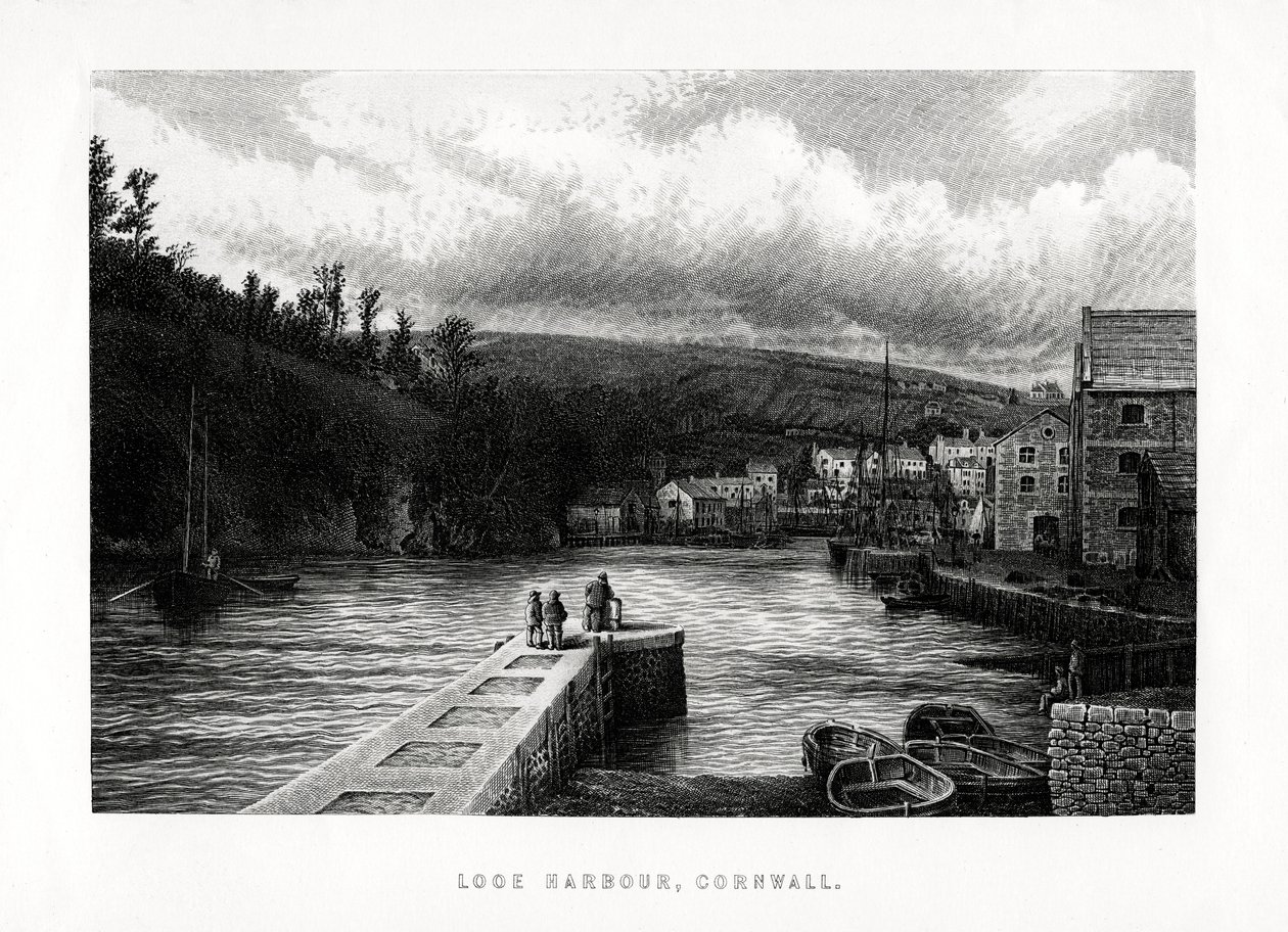 Looe Harbour, Cornwall, Anglie, 1896 od Unbekannt