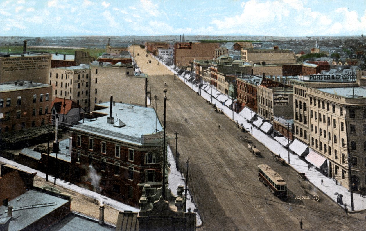 Při pohledu na sever podél Main Street, Winnipeg. Manitoba, Kanada, 1900 od Unbekannt
