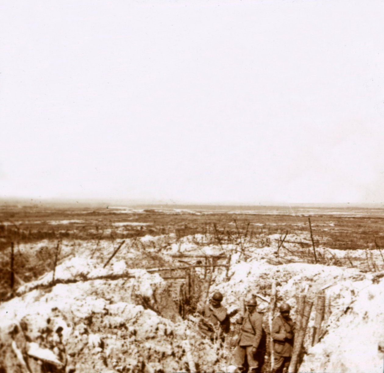 Pohled směrem k německé frontové linii, c1914-c1918 od Unbekannt