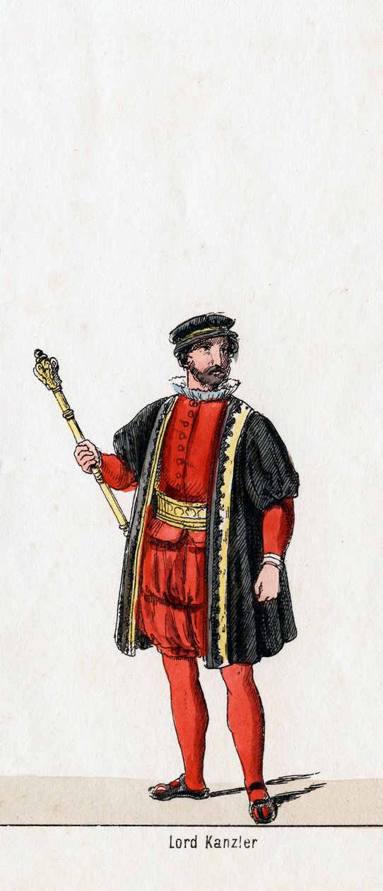 Lord Chancellor, návrh kostýmů pro Shakespearovu hru, Jindřich VIII., 19. století od Unbekannt