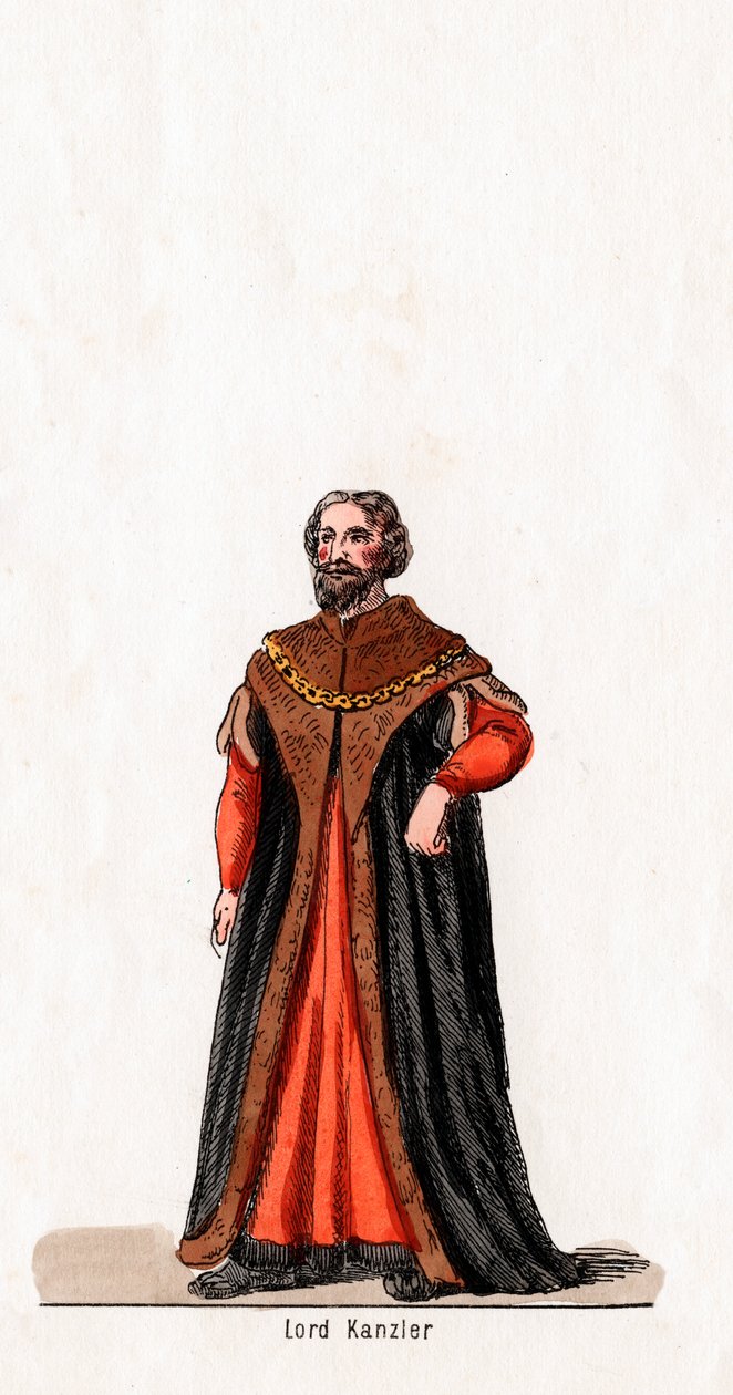 Lord Chancellor, návrh kostýmů pro Shakespearovu hru, Jindřich VIII., 19. století od Unbekannt