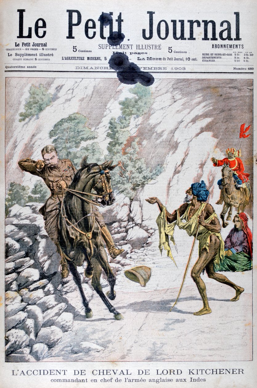 Nehoda koně Lorda Kitchenerse, Indie, 1903 od Unbekannt