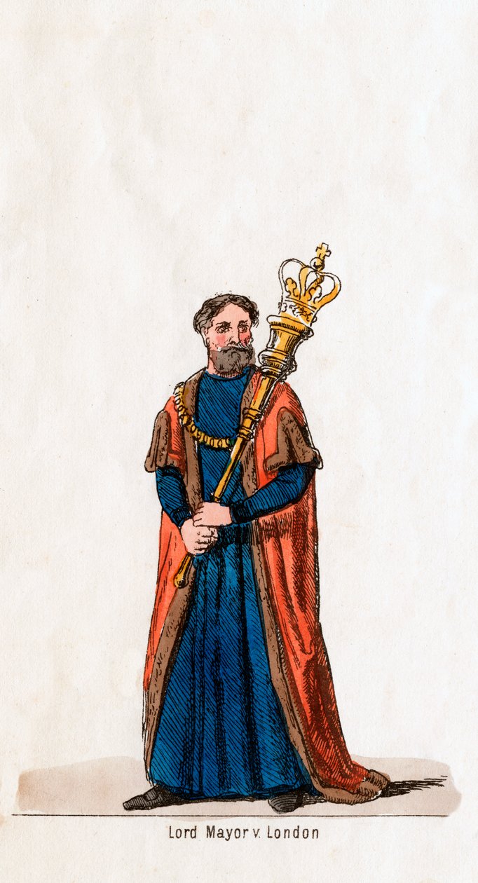 Lord Mayor of London, návrh kostýmů pro Shakespearovu hru, Jindřich VIII., 19. století od Unbekannt