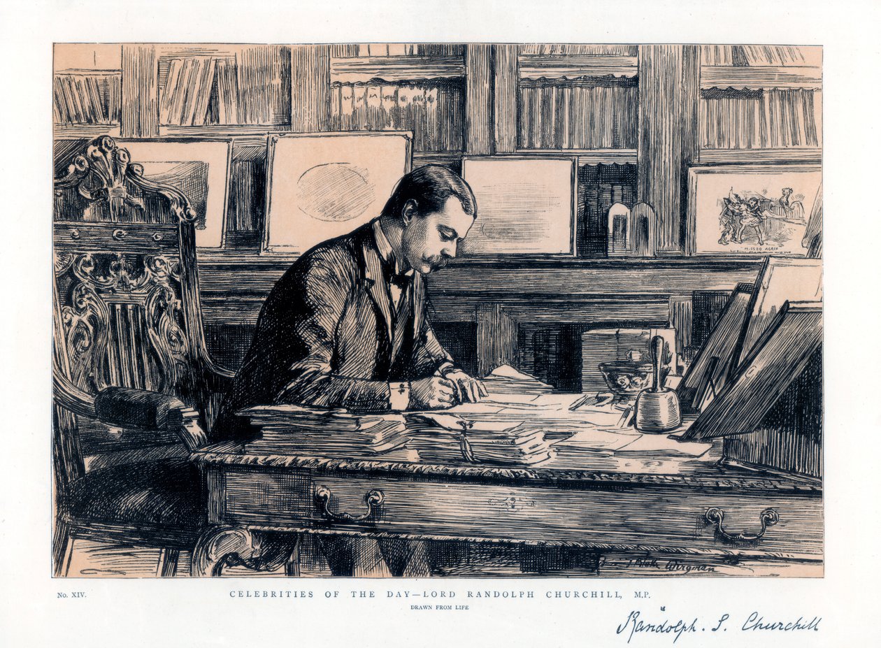 Lord Randolph Churchill 1849-1895, anglický státník, 1885 od Unbekannt