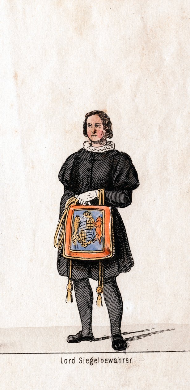 Strážce Lord Seal, kostýmní návrh pro Shakespearovu hru, Jindřich VIII., 19. století od Unbekannt