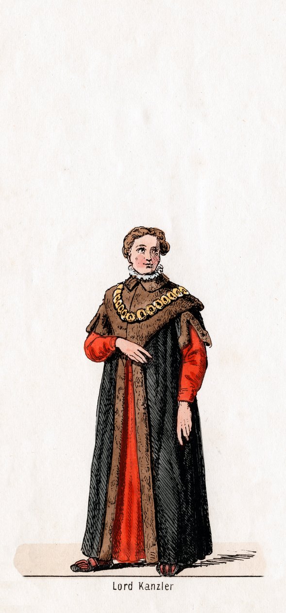 Lord kancléř, návrh kostýmů pro Shakespearovu hru, Jindřich VIII., 19. století od Unbekannt