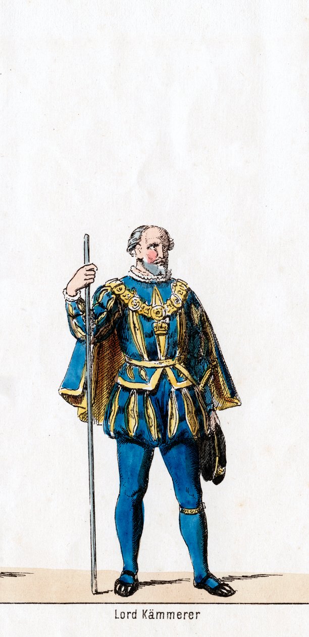 Lord pokladník, návrh kostýmů pro Shakespearovu hru, Jindřich VIII., 19. století od Unbekannt