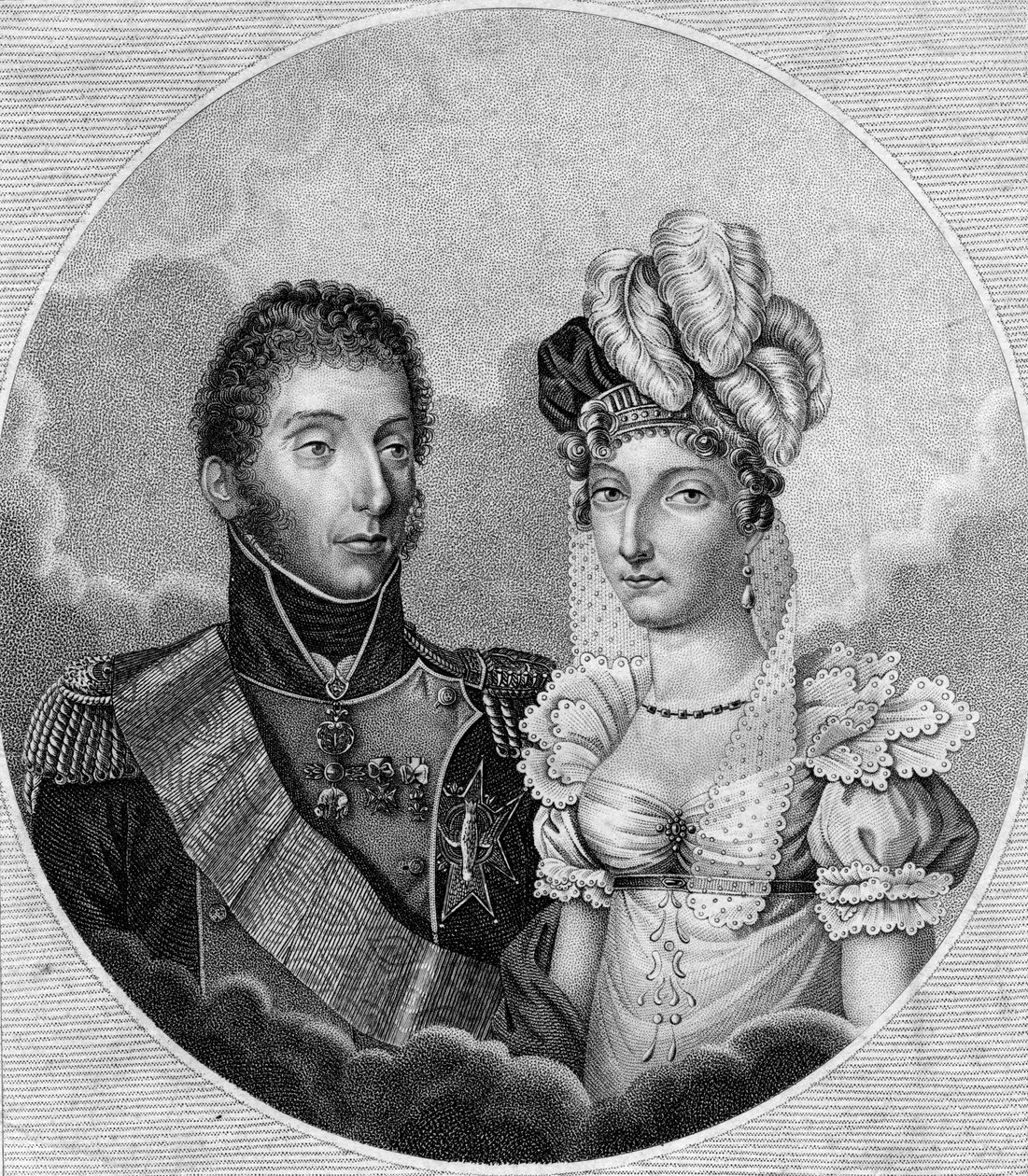 Louis-Antoine, vévoda z Angouleme a princezna Marie-Therese Charlotte, 1799 od Unbekannt