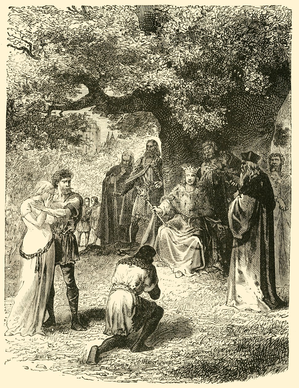 Louis IX, Dispensing Justice in Forest of Vincennes, 13. století, 1890. od Unbekannt