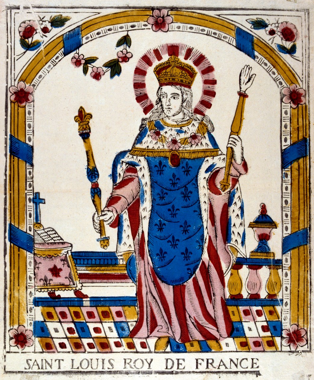 Ludvík IX., král Francie, v korunovačním rouchu, 1226 19. století od Unbekannt