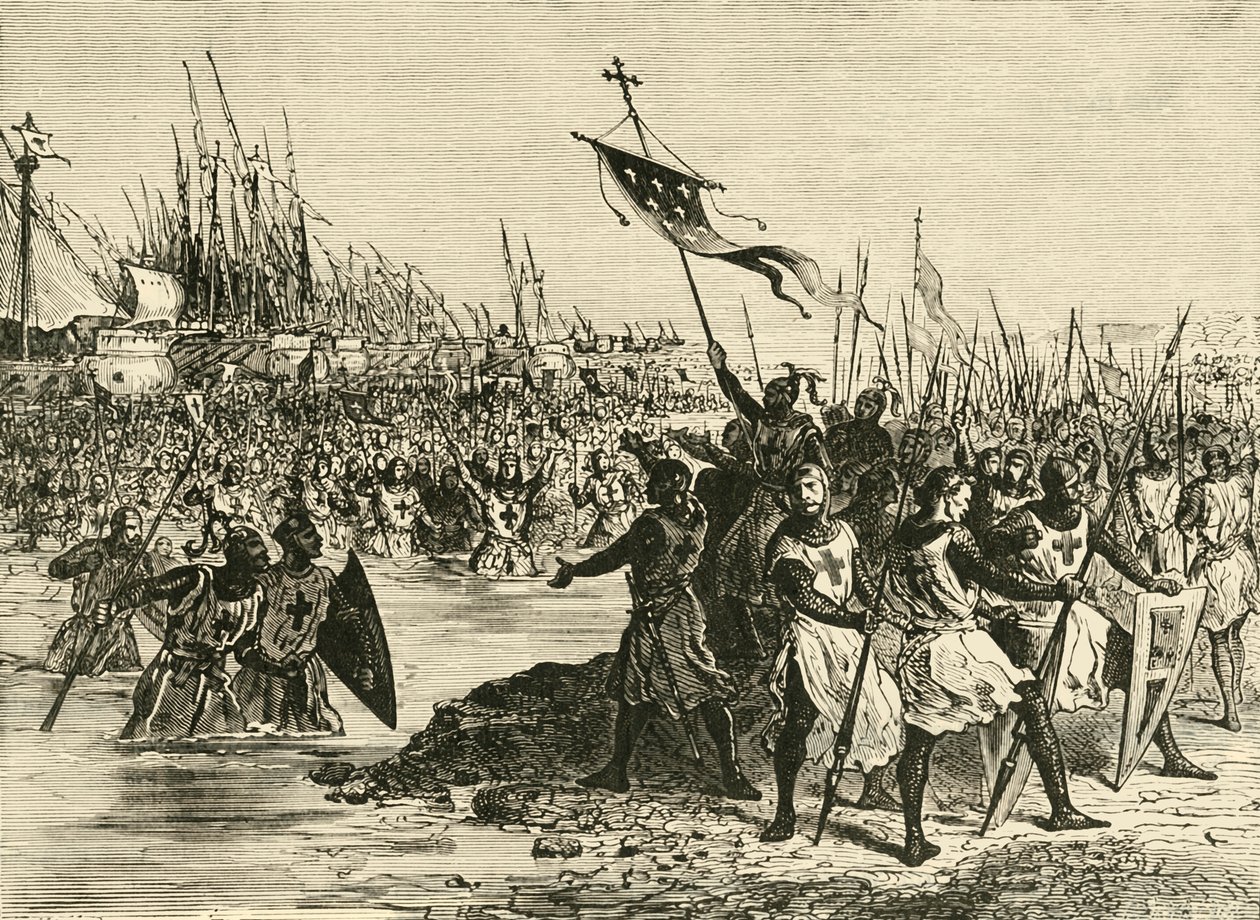 Ludvík IX. Přistání v Egyptě, 1249, 1890. od Unbekannt