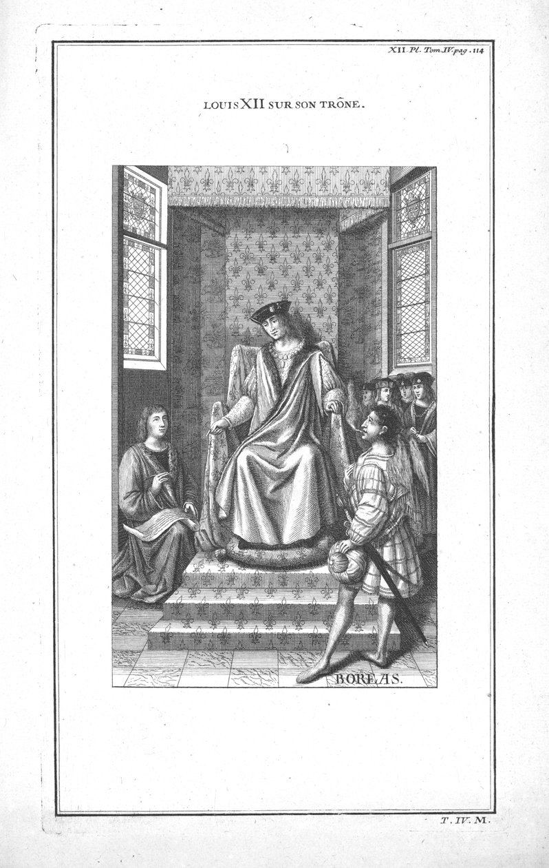 Ludvík XII na jeho trůnu, c1760. od Unbekannt