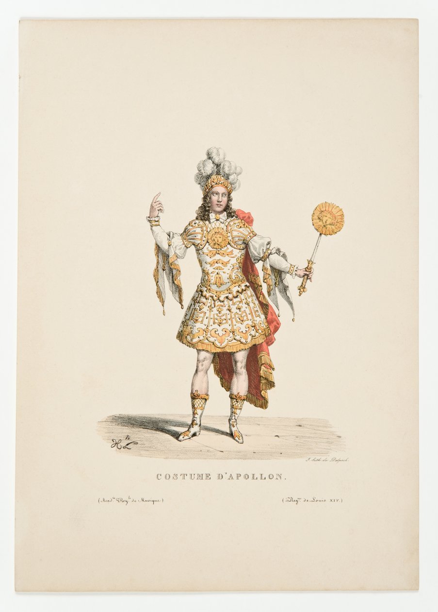 Louis XIV jako Apollo v baletu Manželství Thetis a Peleus v roce 1654 od Unbekannt