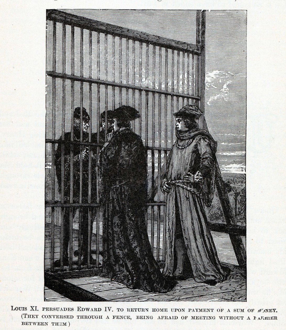 Ludvík XI. přesvědčuje Edwarda IV., aby se vrátil domů o částku peněz, 1882 od Unbekannt