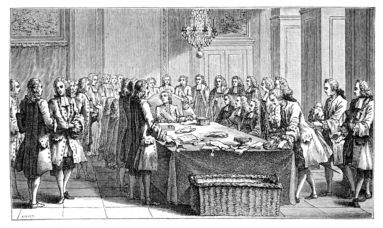 Ludvík XV podepsání Nové smlouvy, 1757, 1885 od Unbekannt