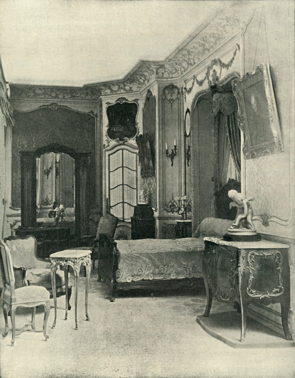 Ložnice Ludvíka XV., kterou provedl Maison Soubrier, 1903. od Unbekannt