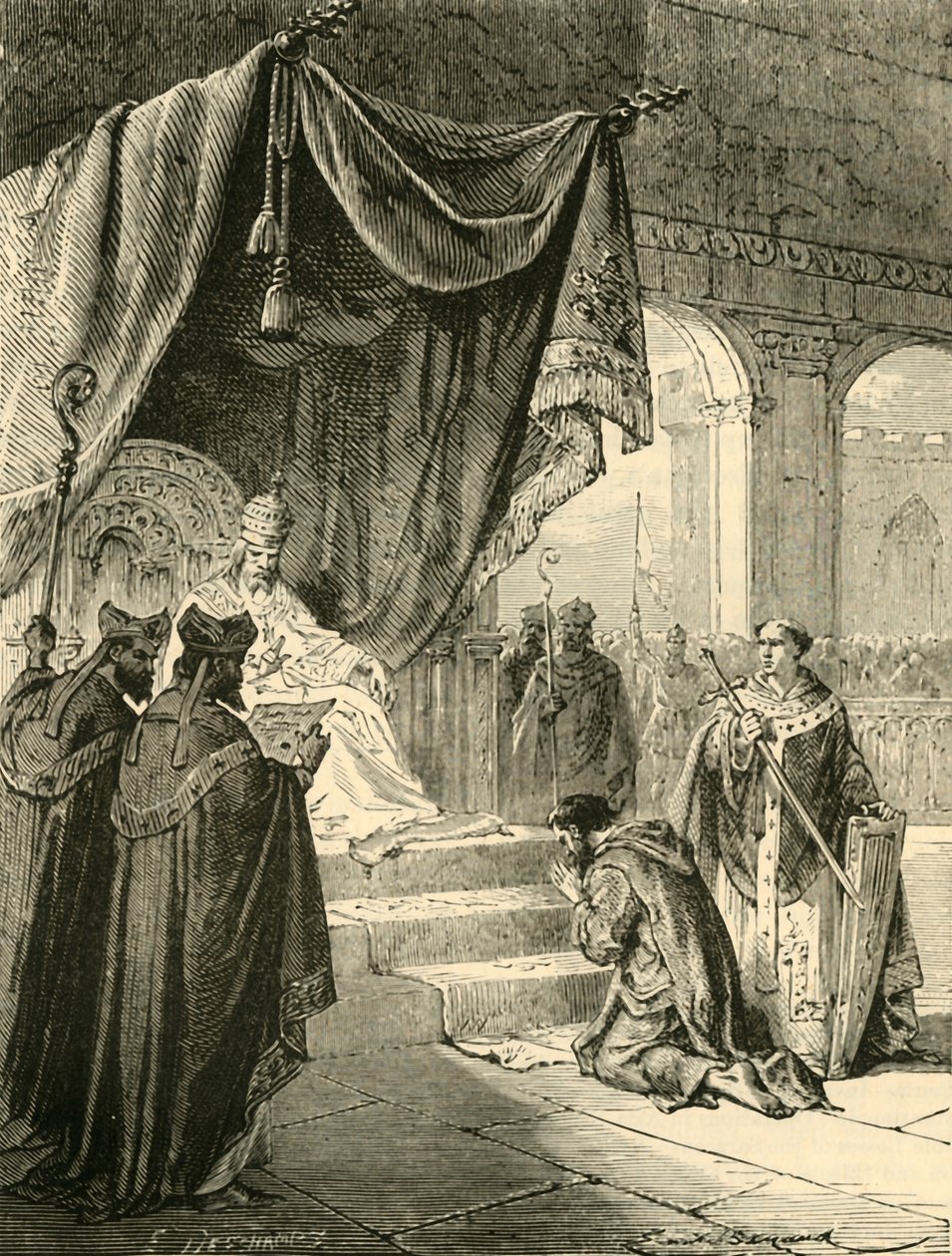 Louis zbožný konající pokání za léčbu svého synovce Bernarda, c818, 1890. od Unbekannt