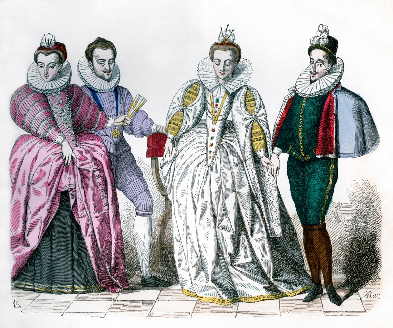 Louise Lotrinská, vévoda z Guise, Marguerite de Vaudemont a Anne de Joyeuse, 1581 1882-1884 od Unbekannt