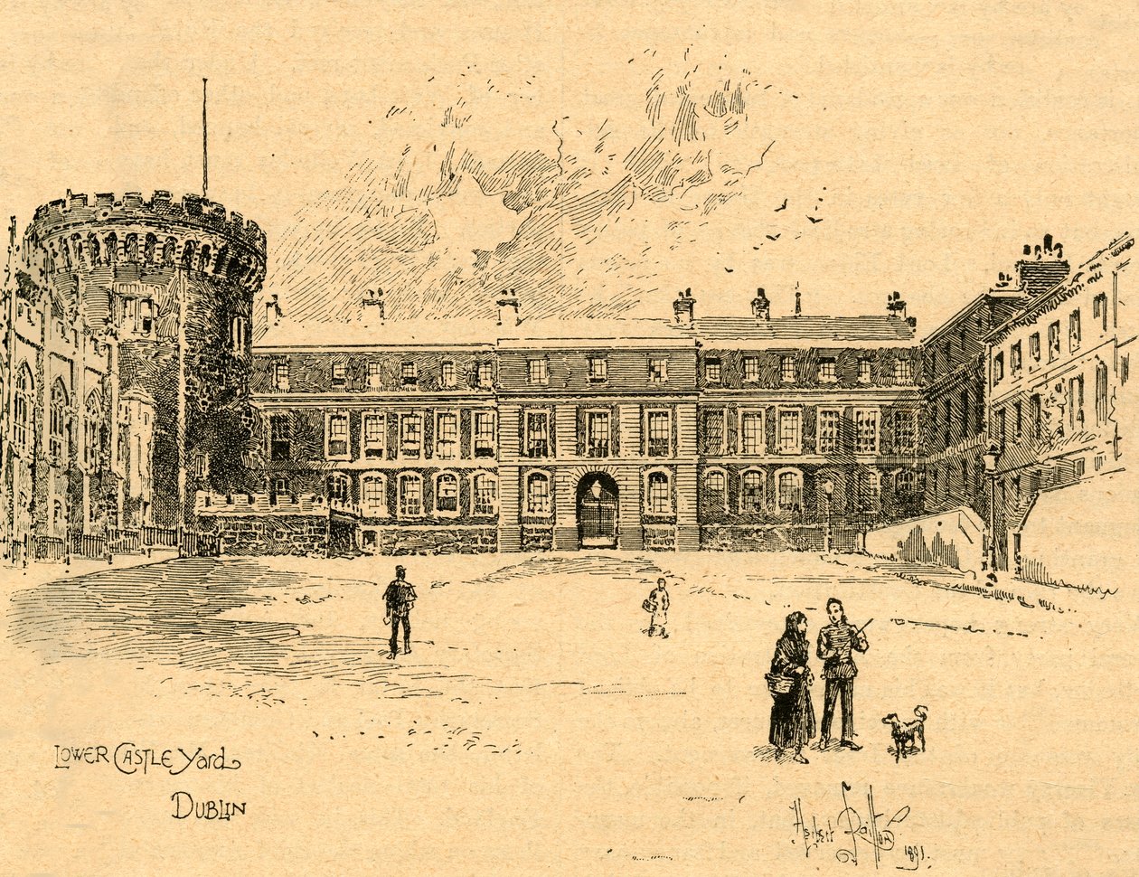 Lower Castle Yard, Dublin, Irsko, c1890. od Unbekannt