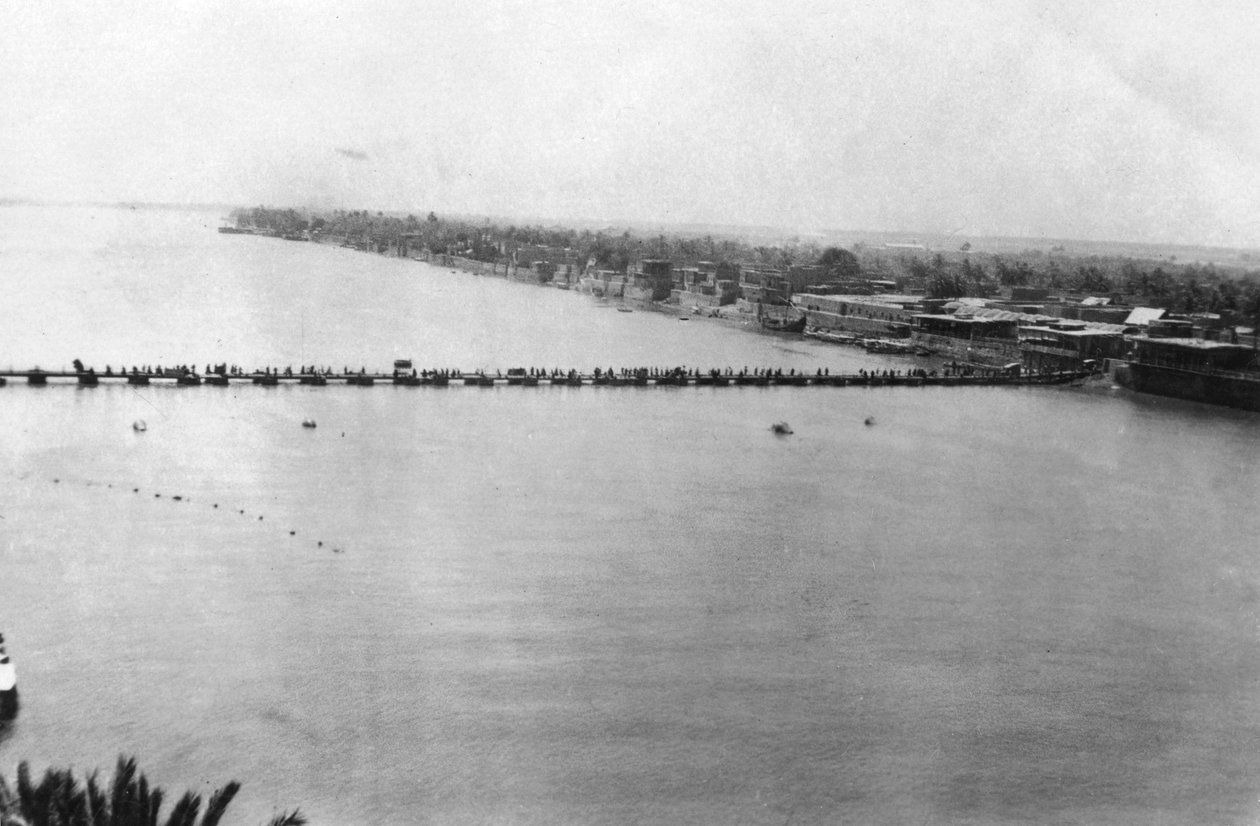 Dolní pontonový most, Bagdád, Mezopotámie, WWI, 1918 od Unbekannt