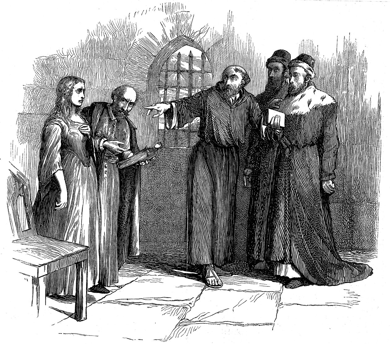 Lucrezia Castellani před inkvizitory po zákazu valdenské služby, c1476 19. století od Unbekannt