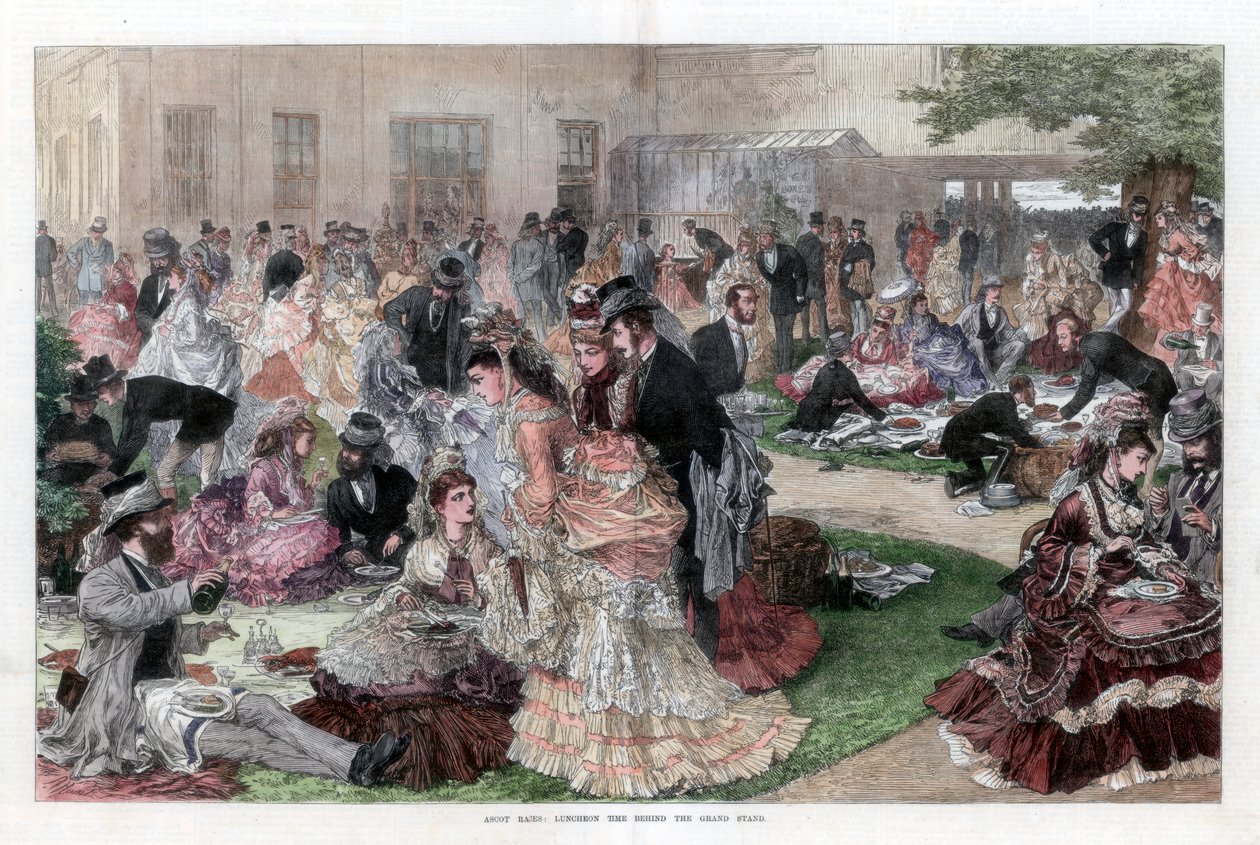 Čas oběda za tribunou, závody v Ascotu, 1872 od Unbekannt
