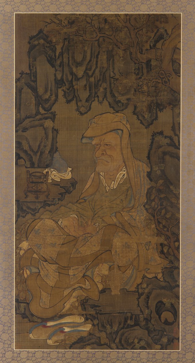 Luohan meditující v jeskyni, 1345. od Unbekannt