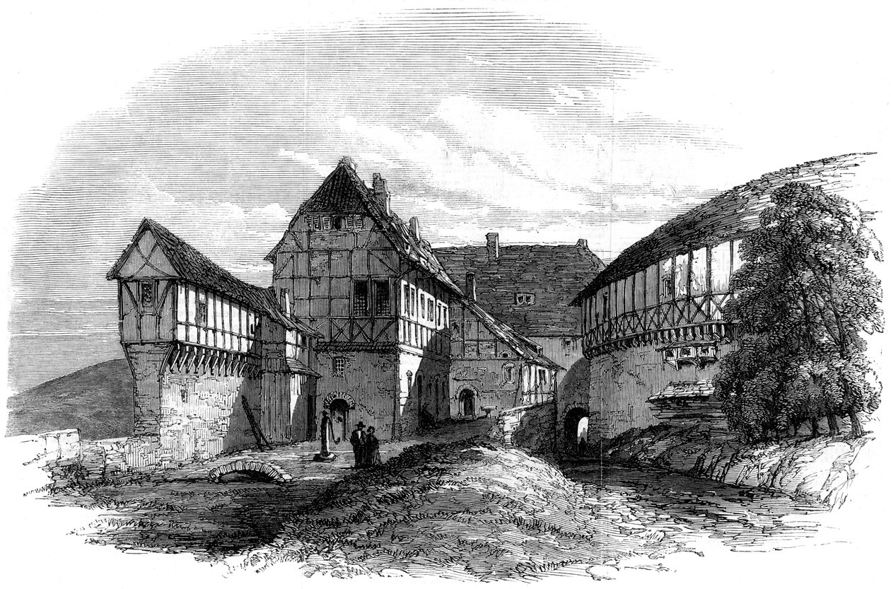 Lutherův dům na zámku Wartburg, Eisenach, Německo, 1862 od Unbekannt
