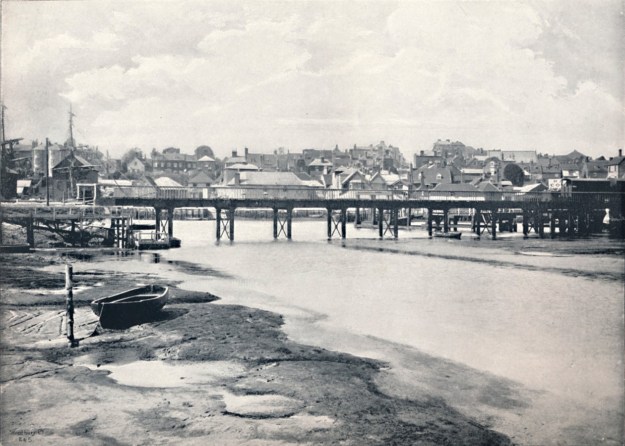 Lymington - The Bridge and the Town, From the River, 1895 od Unbekannt