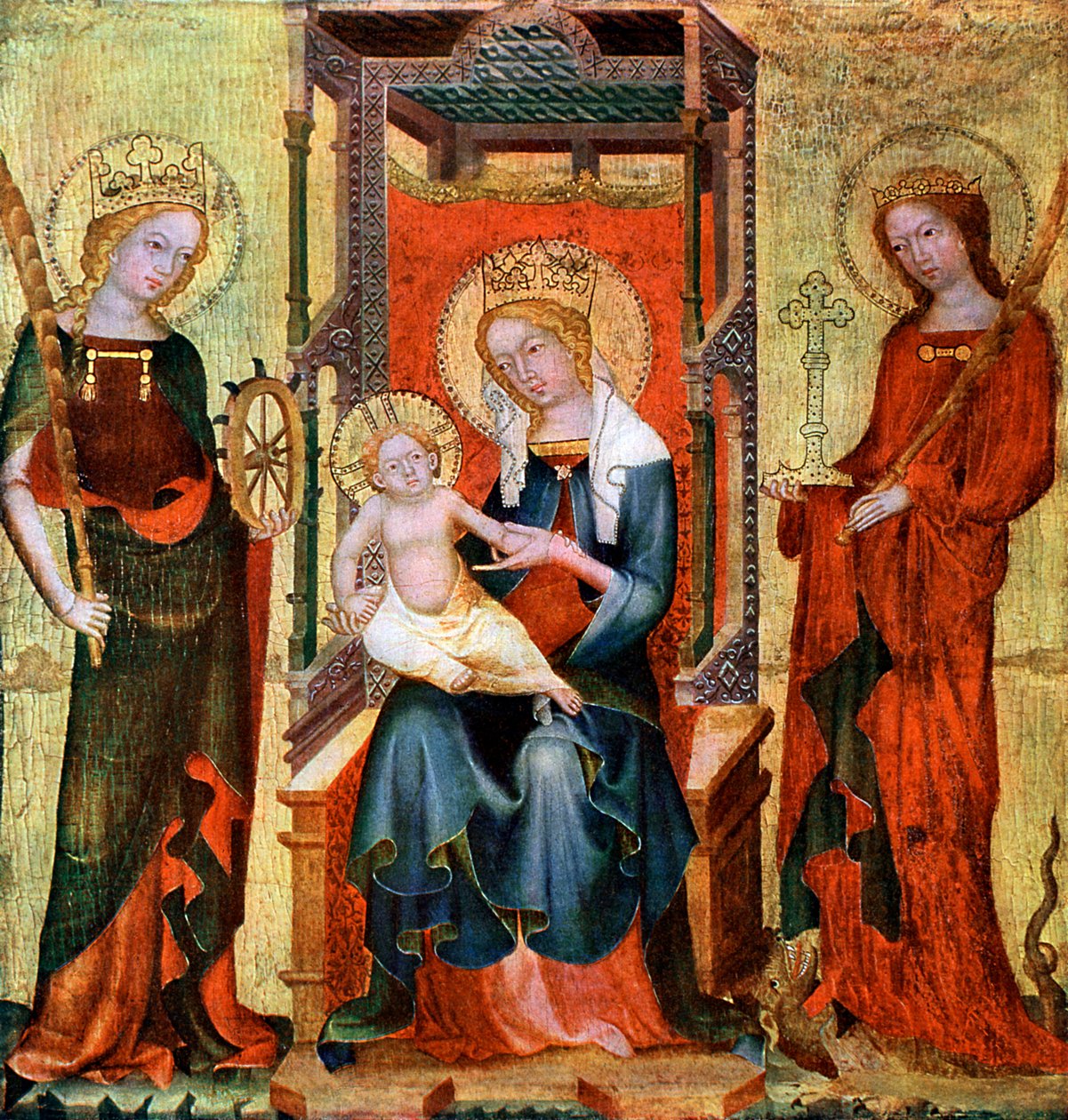 Madonna mezi svatou Kateřinou a Margaret, c1360 1955 od Unbekannt