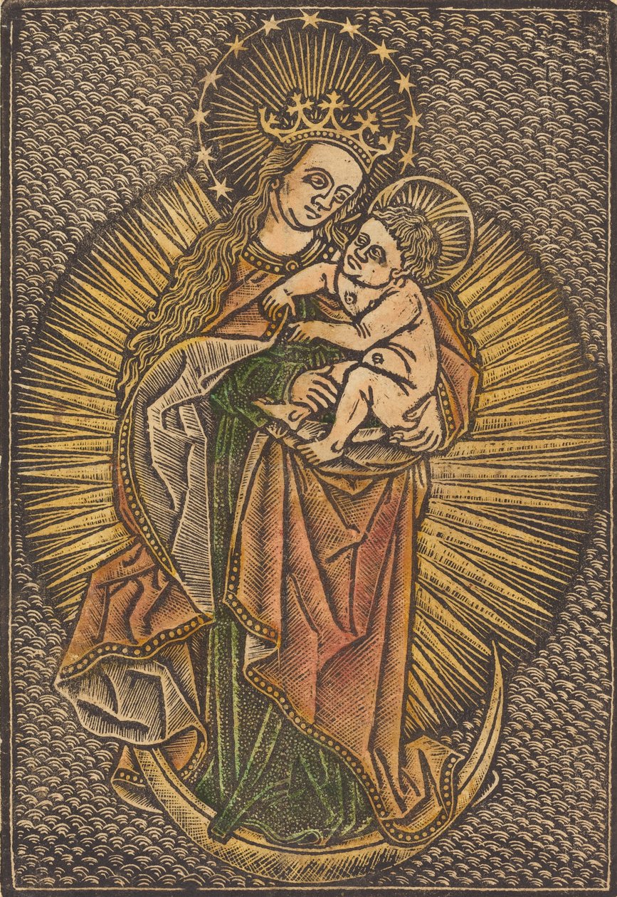 Madona s dítětem ve slávě, čtvrtá čtvrtina 15. století. od Unbekannt