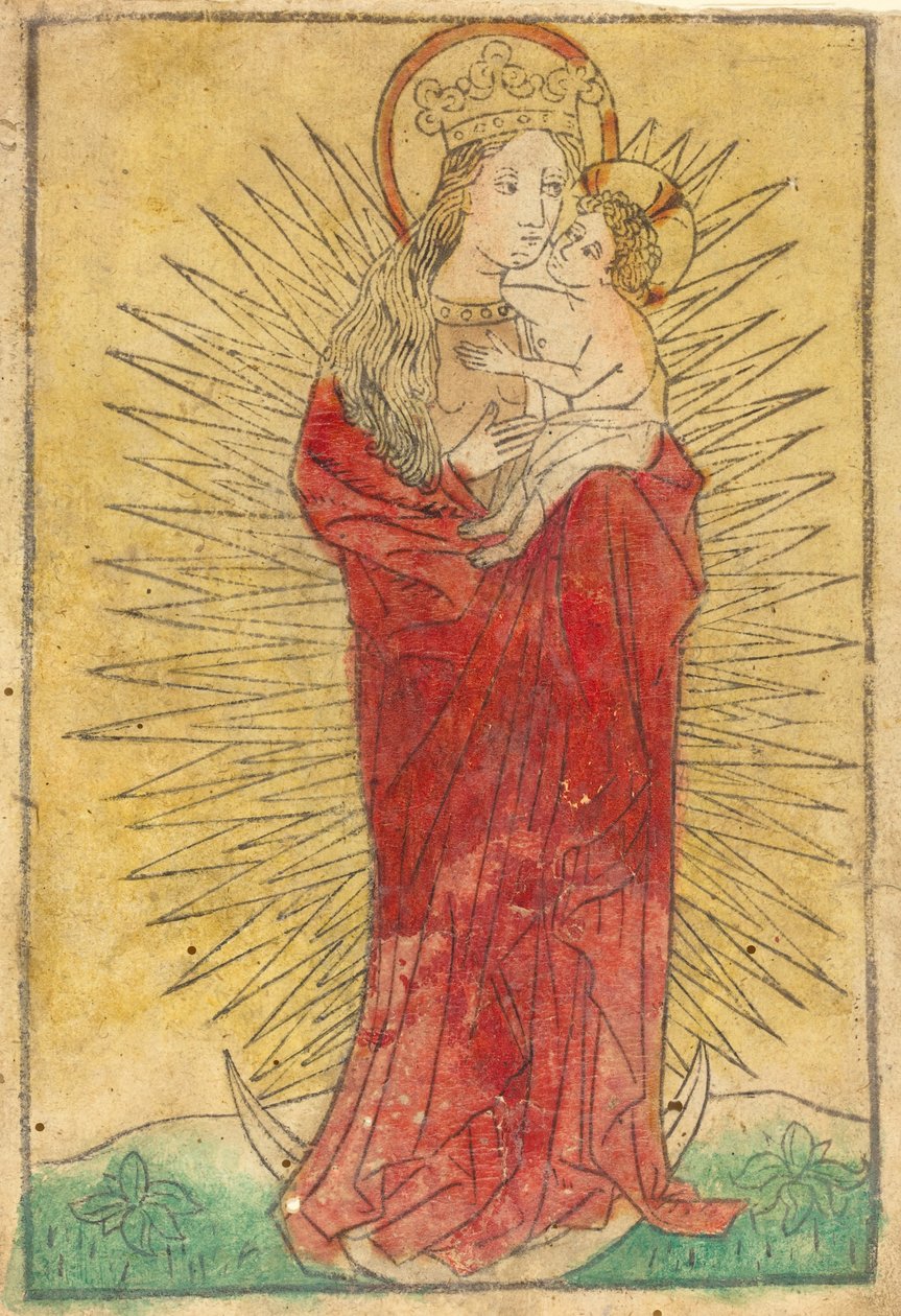Madonna a dítě v slávě stojící na půlměsíci, 14501460. od Unbekannt